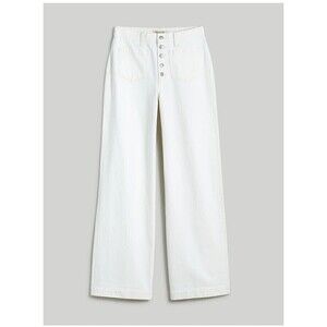 Madewell Superwide-Leg Jeans Tile White High Rise Button Fly 25 NWT